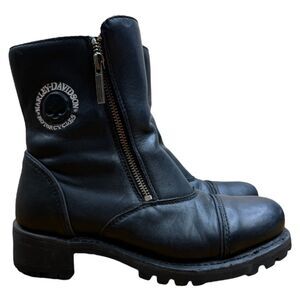 Harley Davidson Black Leather Riding Boots Style 88353 Peg bar Heel Rest